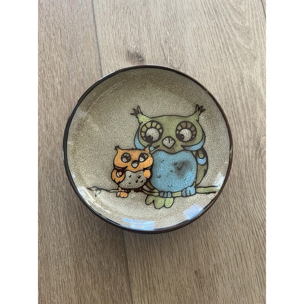 Set Of 6 Pier 1 Imports Owl Buddy Stoneware Plate 6